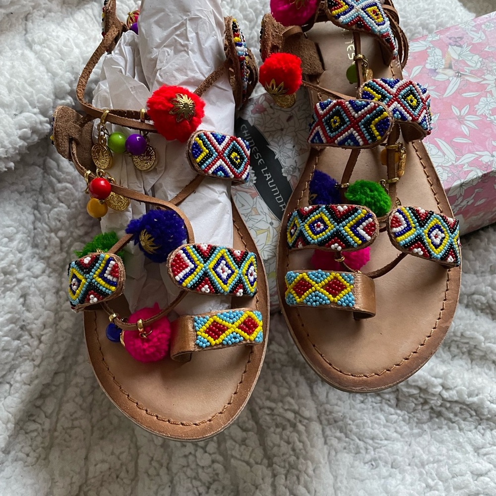 Chinese Laundry Multicolor Beaded Sandals